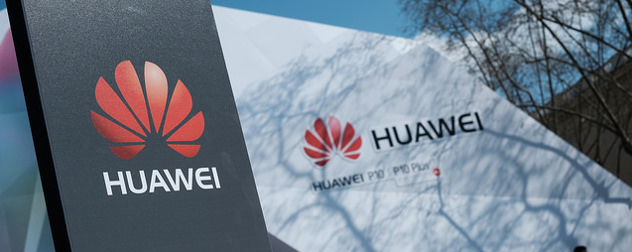 Huawei logo at a launch event