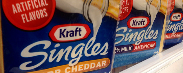 Kraft singles packaging detail.