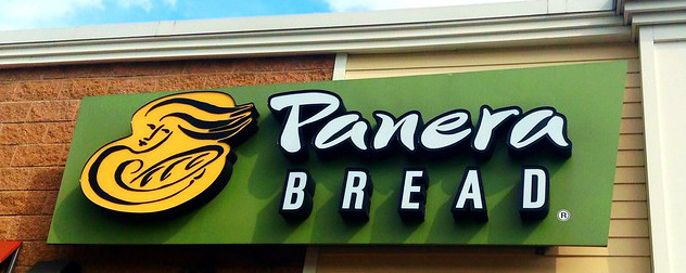 sign for Panera Bread, a brand owned by the Reimann family's JAB Holding Company.