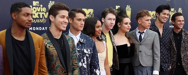 the cast of '13 Reasons Why' at the MTV Awards