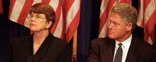 President Clinton and Attorney General Janet Reno