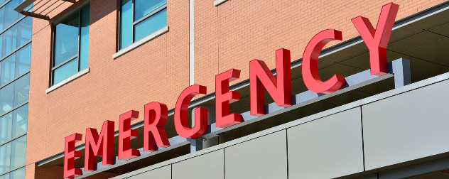 emergency room exterior sign.