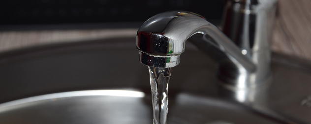 faucet with a stream of water.