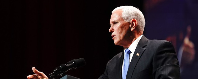 Vice President Mike Pence at a podium.