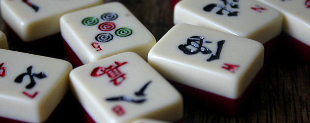 mahjong tiles, detail.