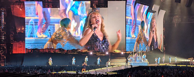 Taylor Swift onstage during her Reputation tour.