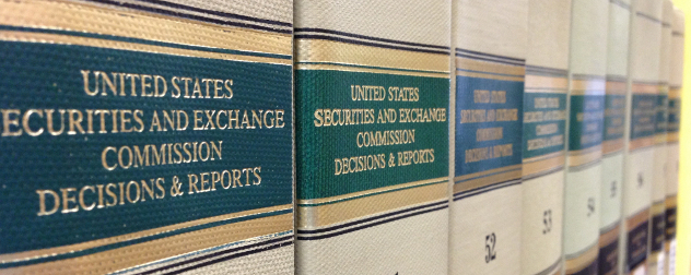 United States Securities and Exchange Commission decisions and reports (book spines).