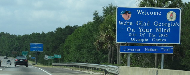 Welcome to Georgia road sign.