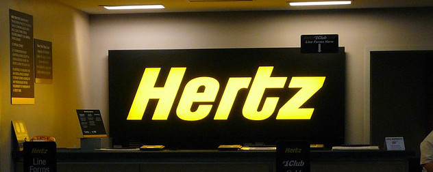 Hertz service counter.