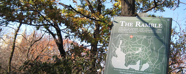 sign for the Ramble in NYC's Central Park.