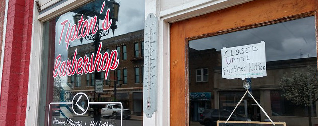 Tipton's Barbershop in Logan, OH.