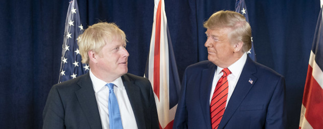 President Trump meeting with British Prime Minister Boris Johnson at the United Nations Headquarters in New York City.