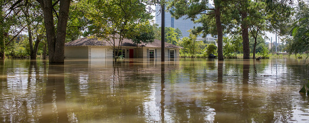 flood waters in the Energy Corridor neighborhood of Houston, September 2017.