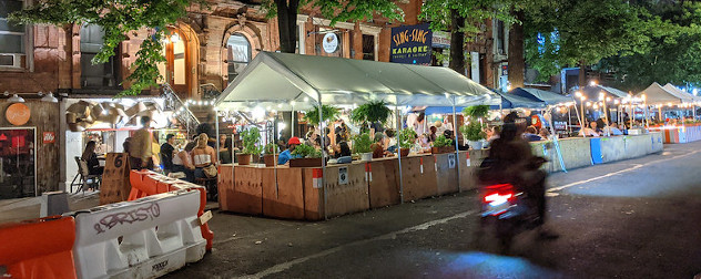 Dining on St. Mark's Place in the East Village