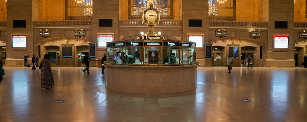 Grand Central Station in New York City, mostly empty.