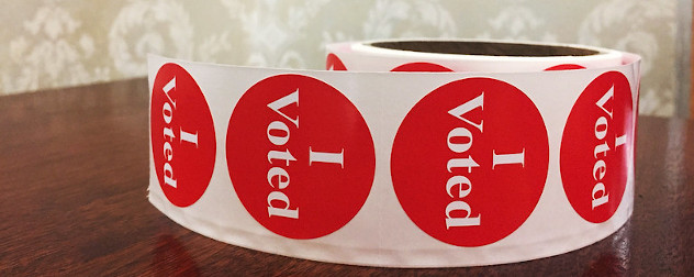 'I Voted' stickers in a roll.