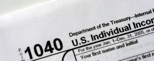 detail of IRS tax Form 1040.