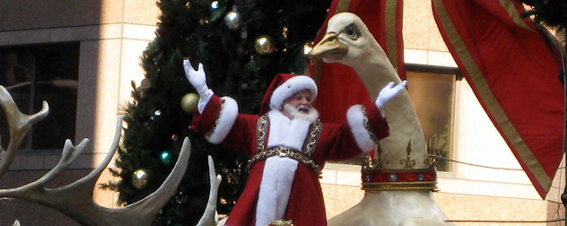 Santa at the Macy's Thanksgiving Day Parade.