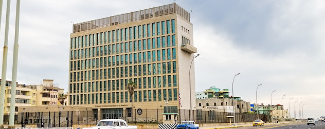 exterior of the United States embassy in Havana