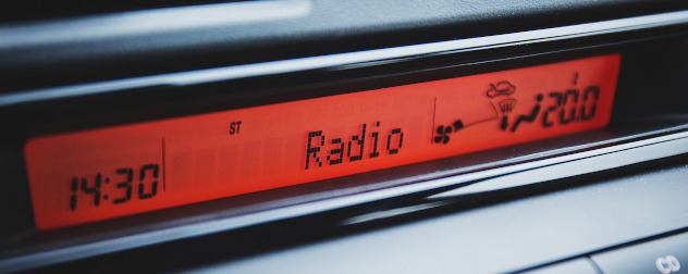 car radio display.