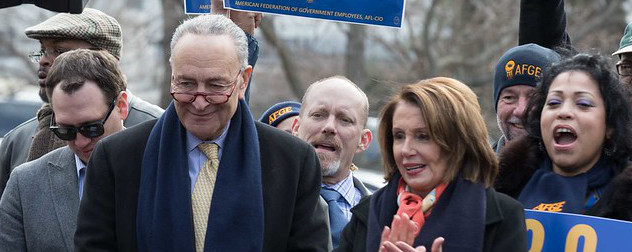 House Speaker Nancy Pelosi and Senate Majority Leader Charles Schumer attend the Our Rights, Our Fight Rally on Capitol Hill, February 14, 2018.