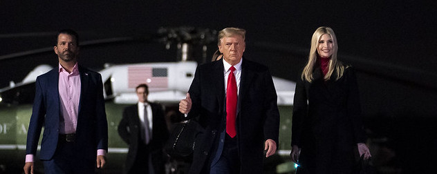 Donald Trump Jr., President Donald Trump and Ivanka Trump at Dobbins Air Reserve Base, Georgia.