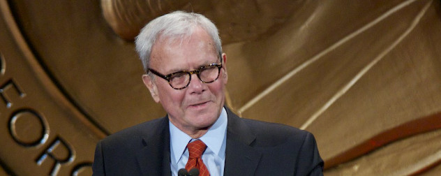 Tom Brokaw, accepts his personal Peabody Award.