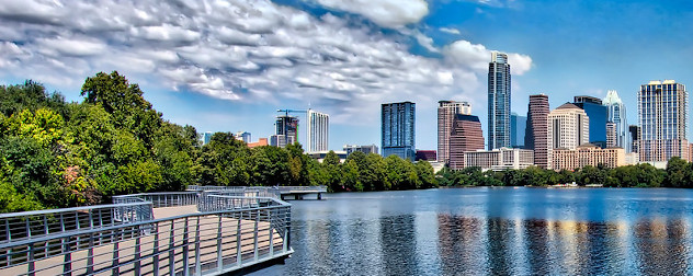 Town Lake Boardwalk, Austin, Texas.