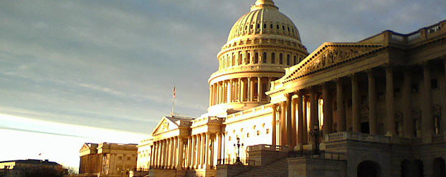 U.S. Capitol building at sunrise.