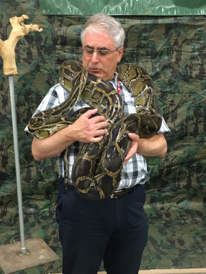 Larry Elkin with a python.