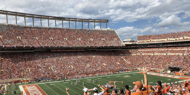 full football stadium at the University of Texas at Austin.