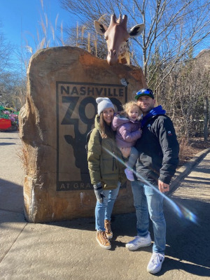 Alyssa Drowne and family at the Nashville Zoo.