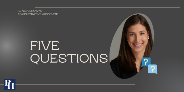 Five Questions with Alyssa Drowne, administrative associate.