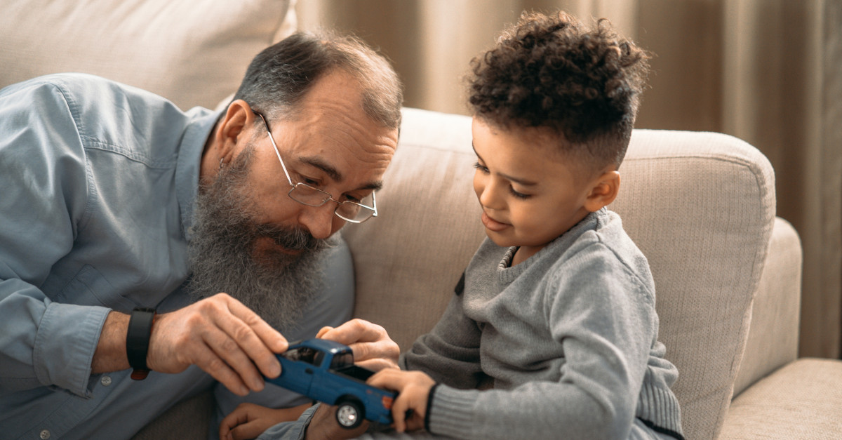 grandparent playing with grandchild, image by Pexels user Mikhail Nilov