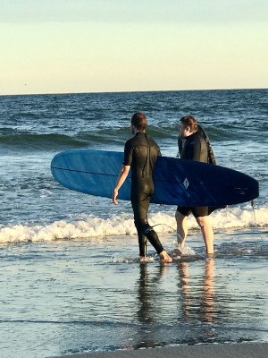 Eric Meermann with his brother at the beach.